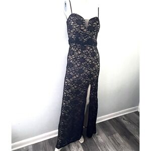 B Smart‎ Womens 9 Lacy Evening Gown Maxi Dress Whimsigoth Witchy Elegant Bustier